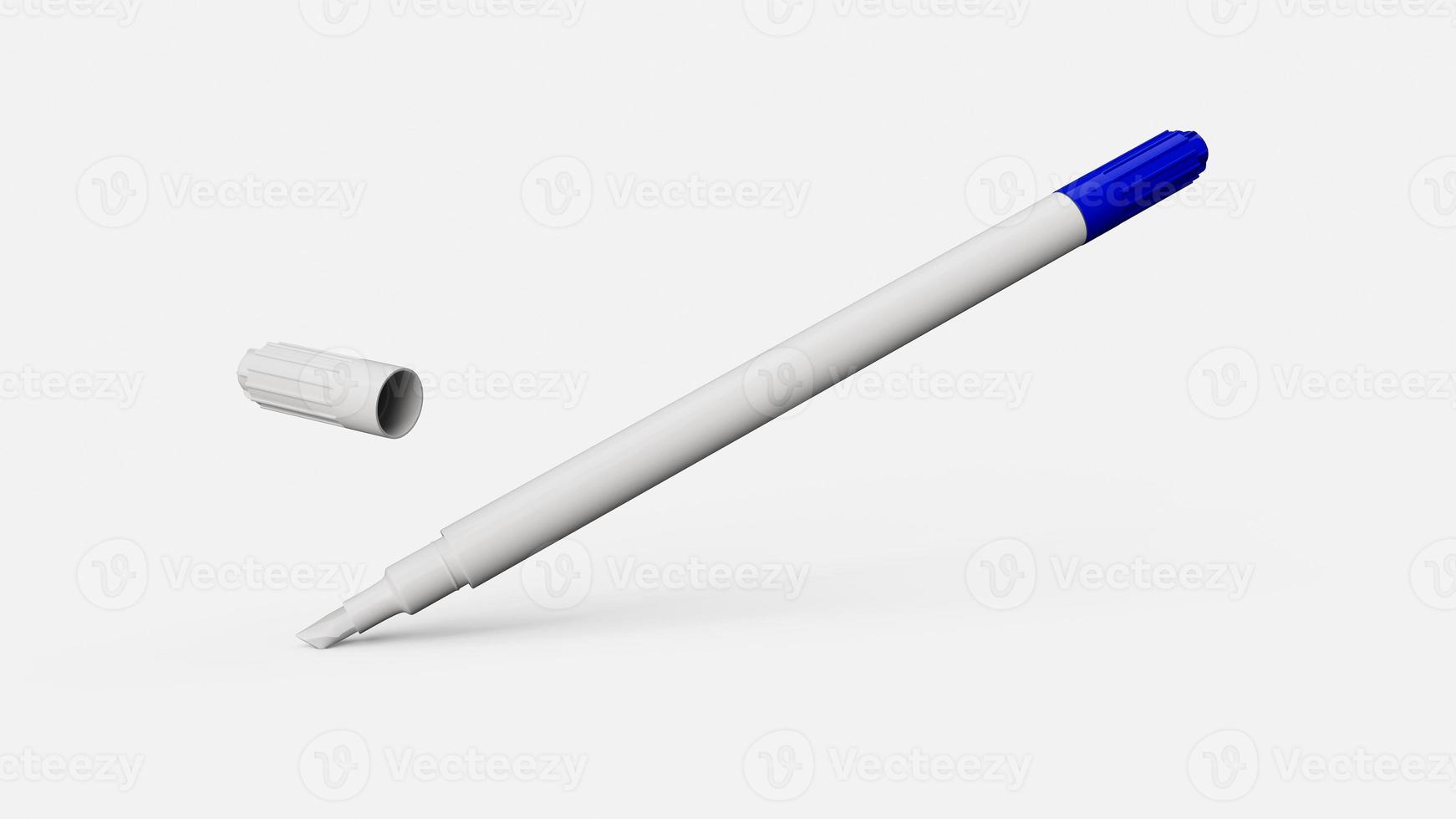 pluma removedora de tinta, pluma de corrección aislada sobre fondo blanco errores de escritura a mano ilustración 3d foto