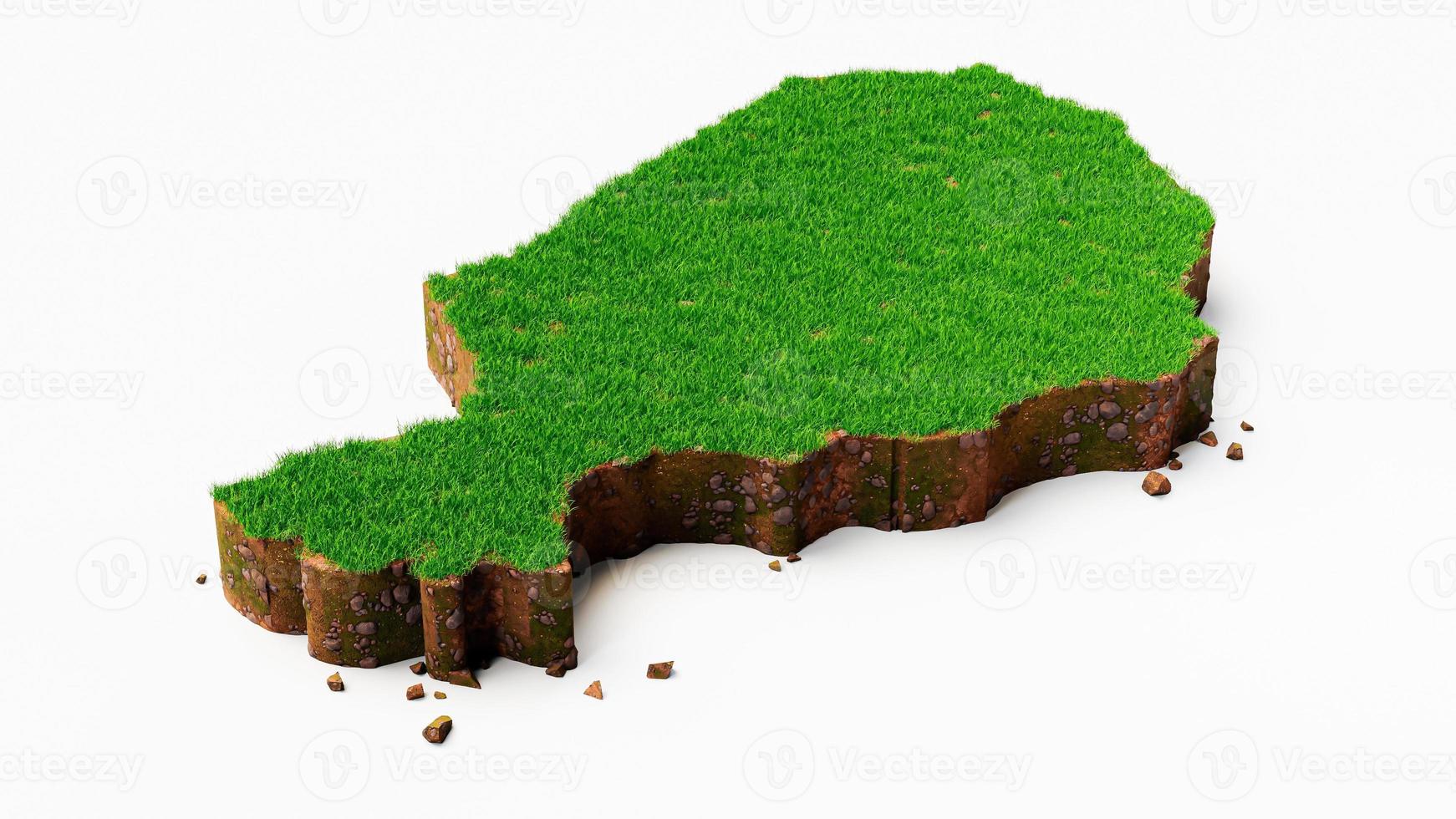 Niger Map Grass and ground texture 3d illustration photo