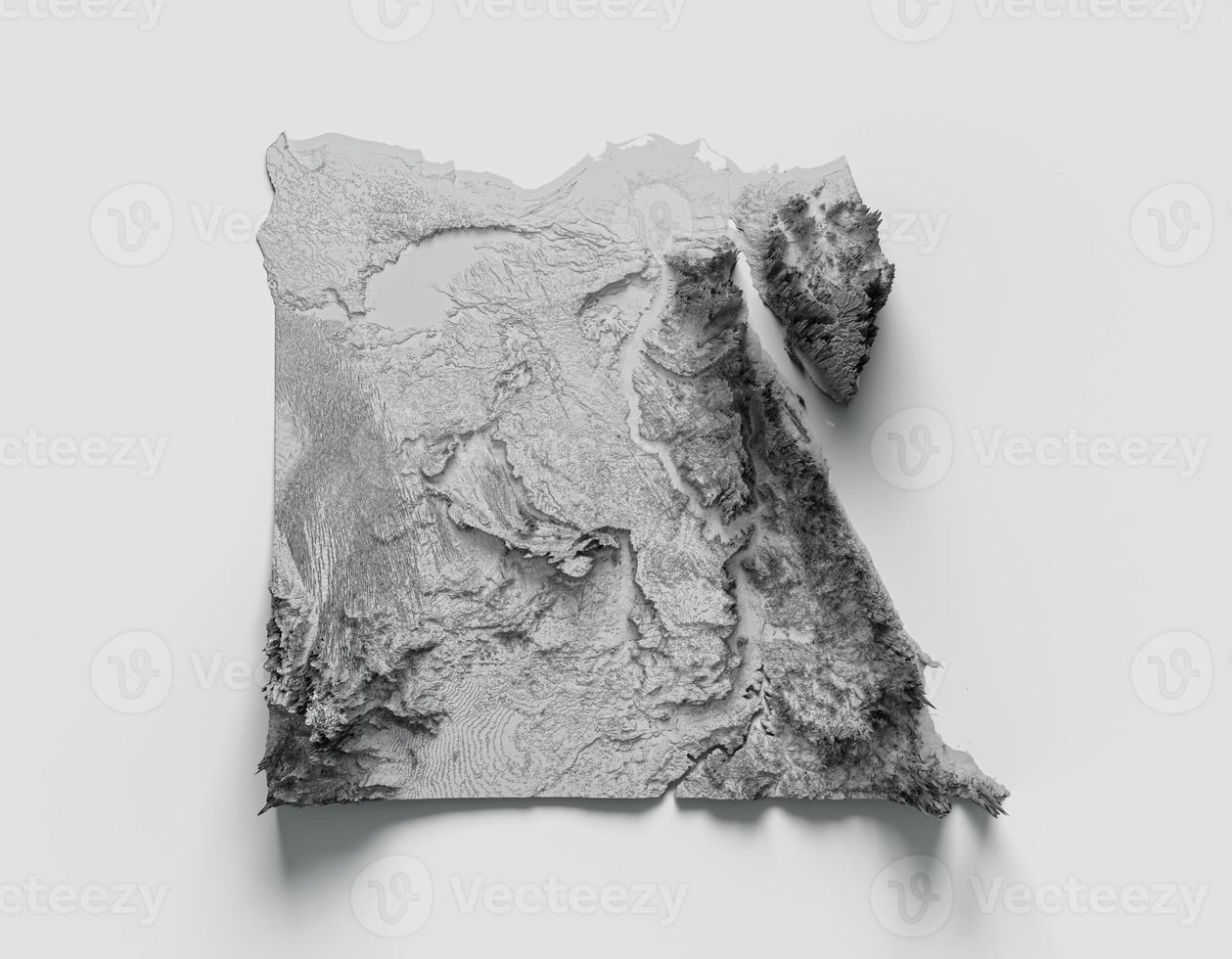Egypt Map Shaded relief map 3d illustration photo