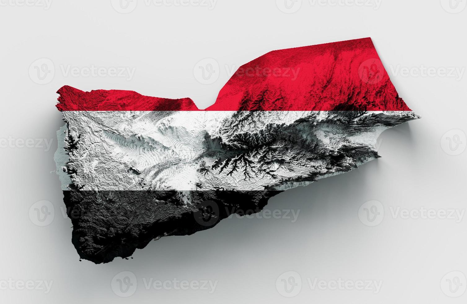 YEMEN Map, Relief map of Yemen 3D illustration photo