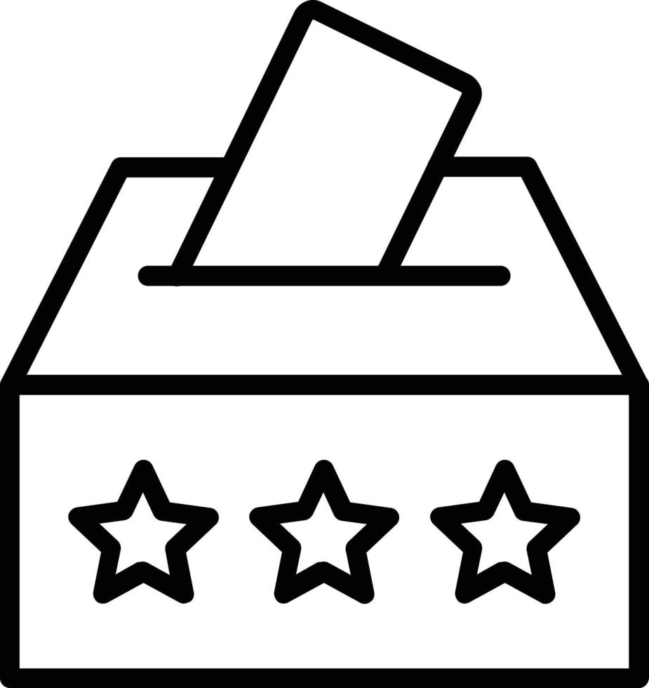 icono de línea de vector de cabina de votación