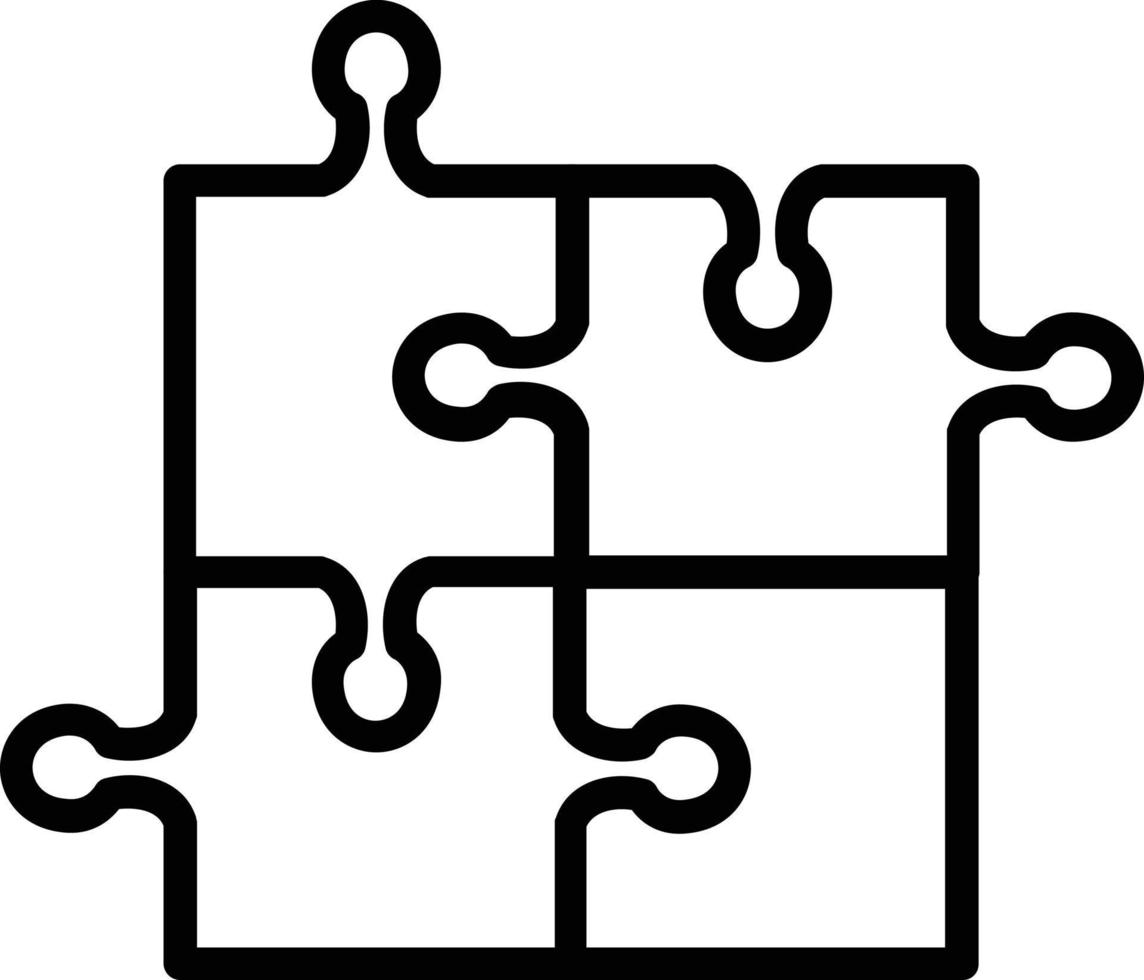 Puzzle Vector Line Icon