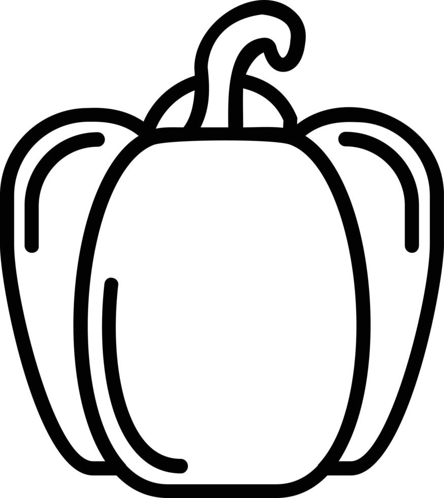 Red Pepper Vector Line icon