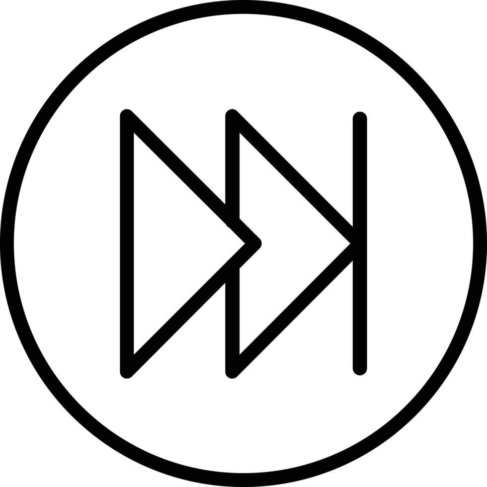 Fast Forward Vector Line Icon