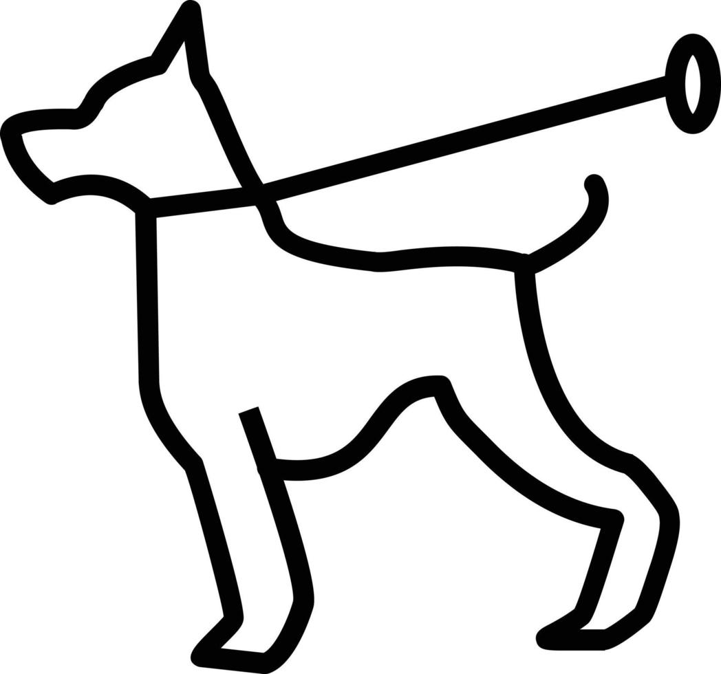 icono de línea de vector de paseo de perro