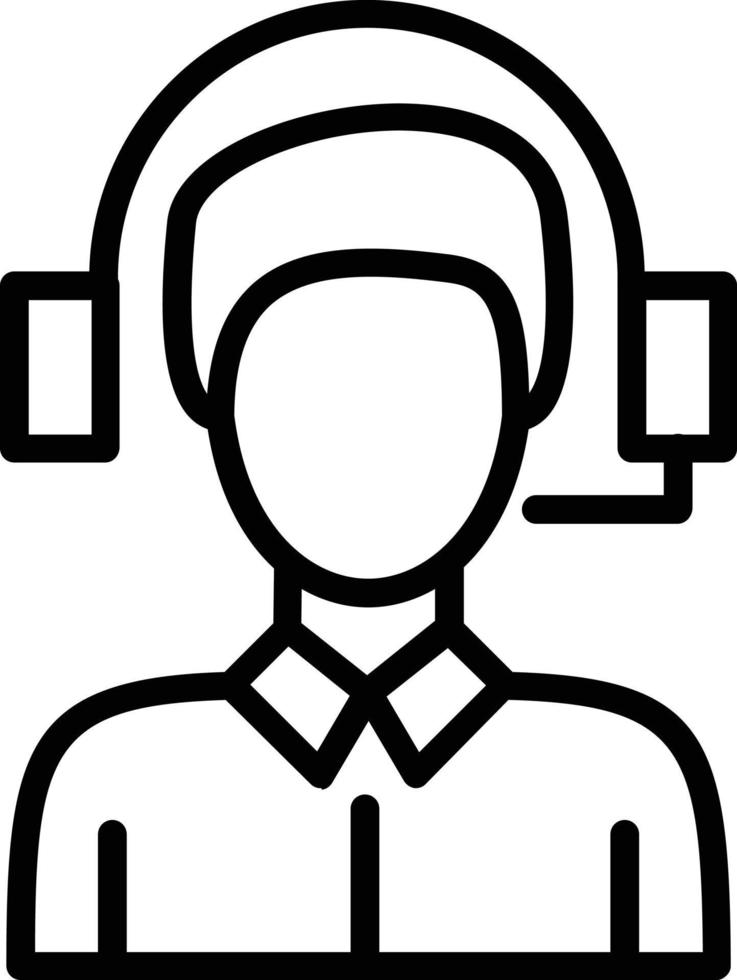 Customer Support Vector Line Icon