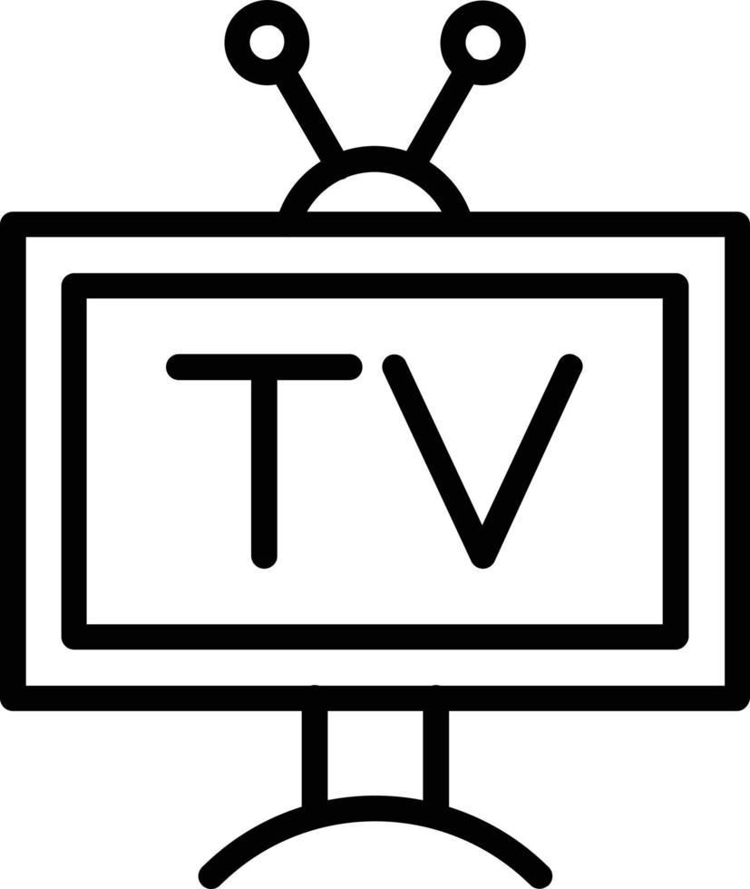 icono de línea de vector de televisión