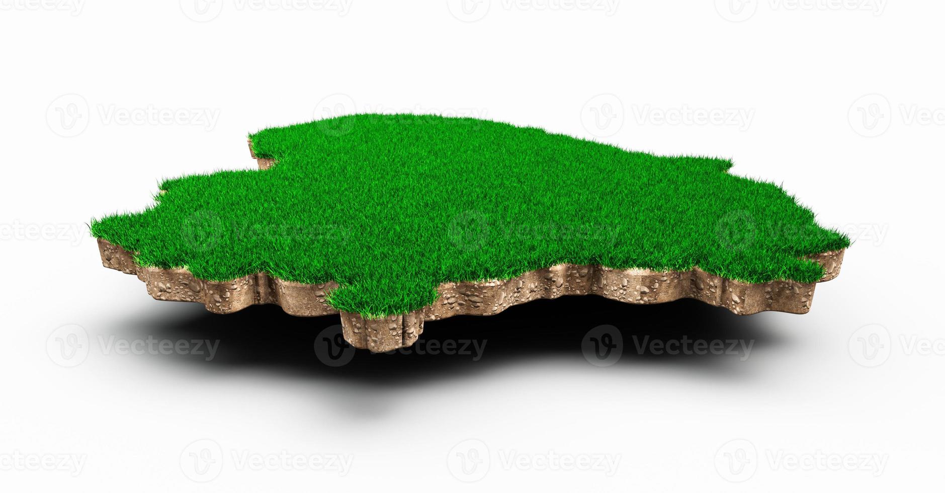 Lithuania Map soil land geology cross section with green grass and Rock ground texture 3d illustration photo