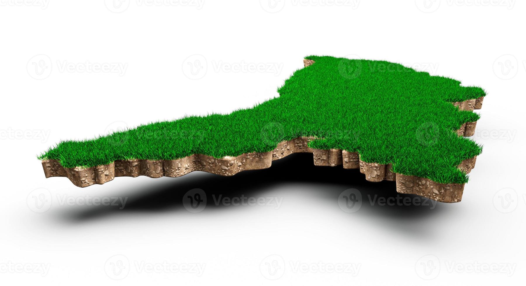 Moldova Map soil land geology cross section with green grass and Rock ground texture 3d illustration photo