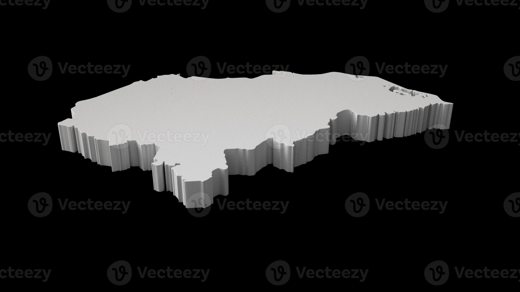 Honduras 3D map on black background 3D illustration photo