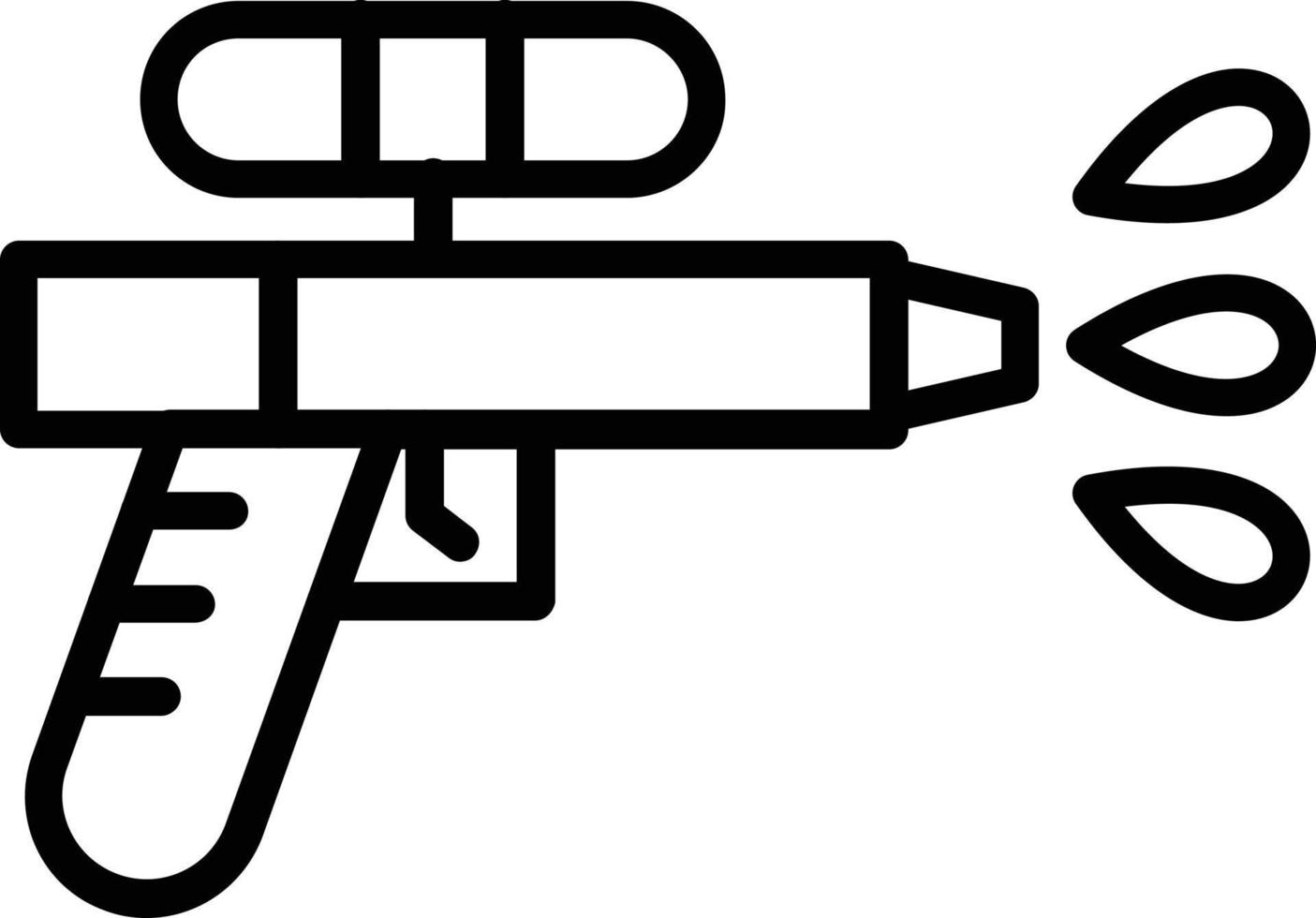 icono de línea de vector de pistola de agua