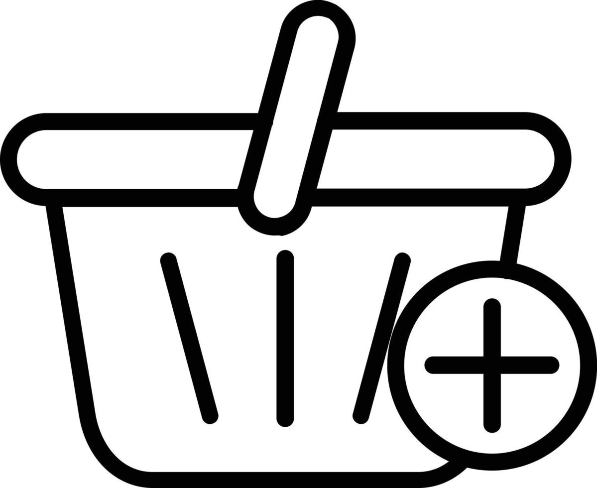 Add To Basket Vector Line icon