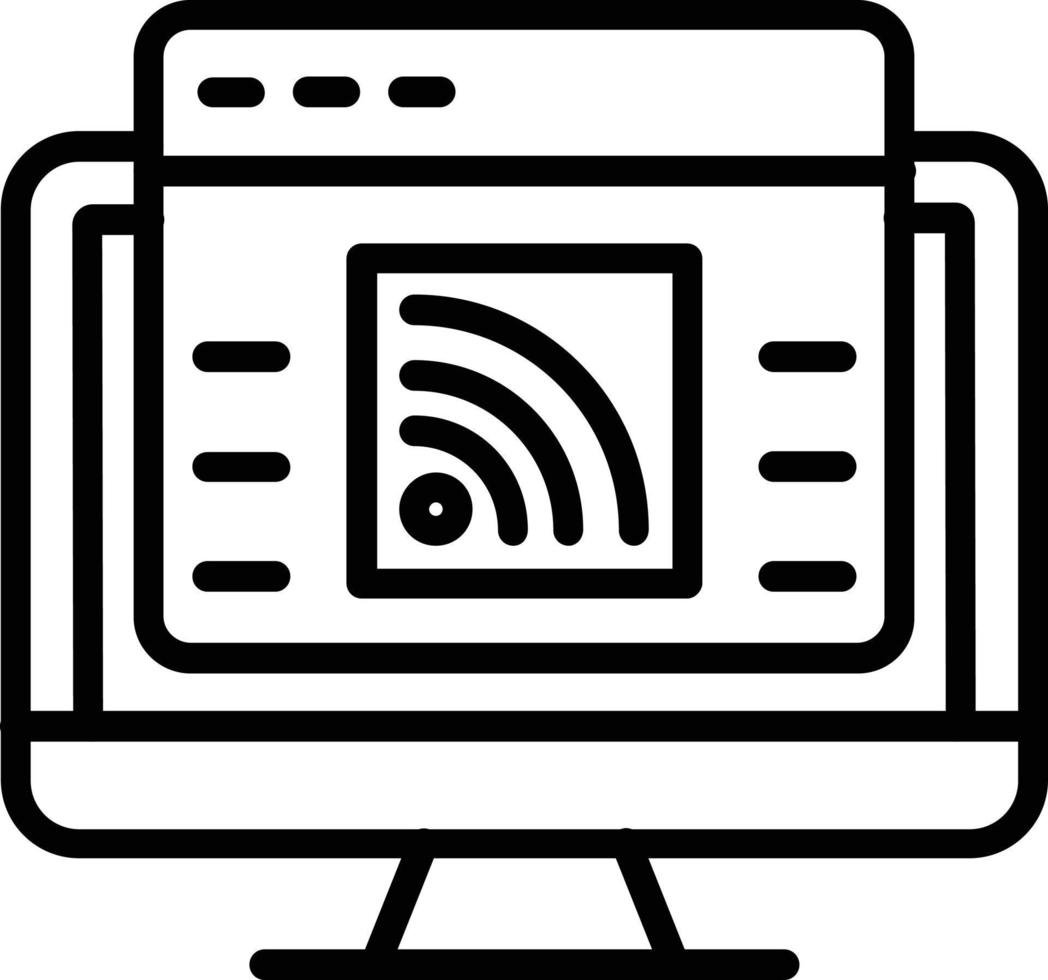 Rss Vector Line Icon