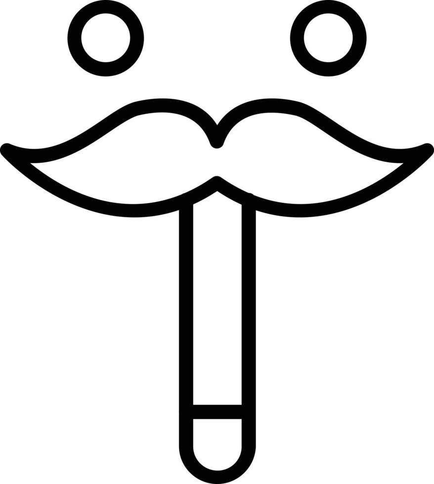 icono de línea de vector de bigote