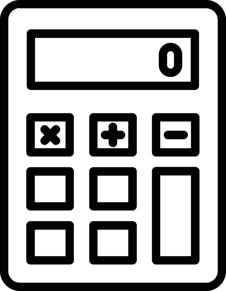 Calculator Vector Line Icon