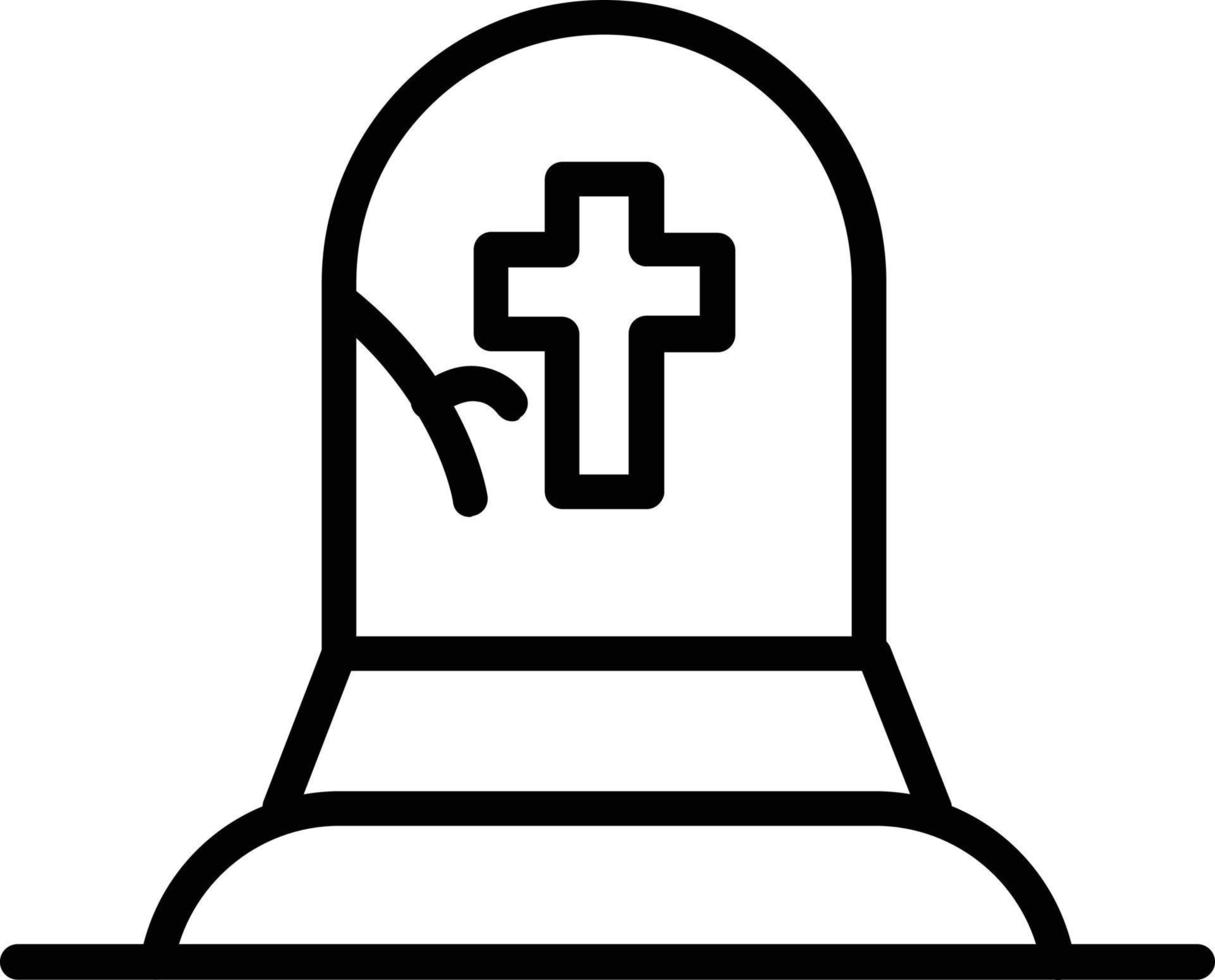 Tombstone Vector Line Icon
