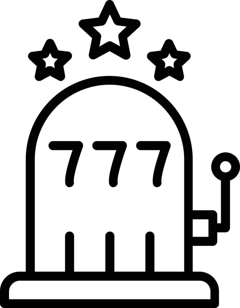 Slot Machine Vector Line Icon