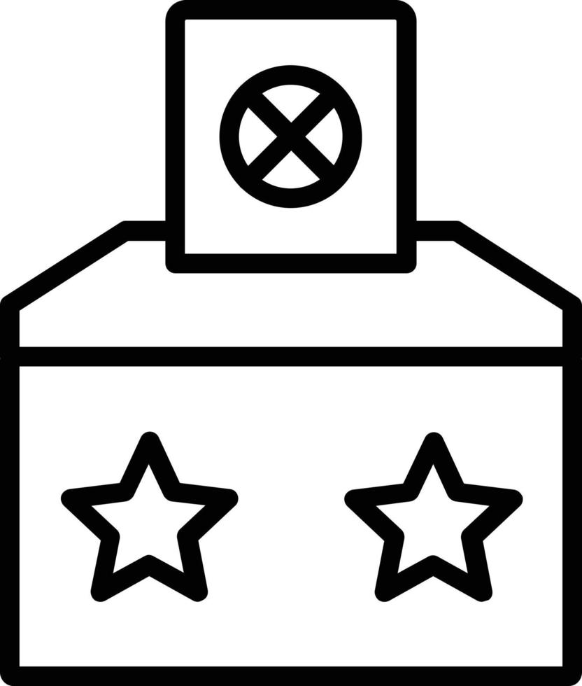 Voting Box Vector Line Icon