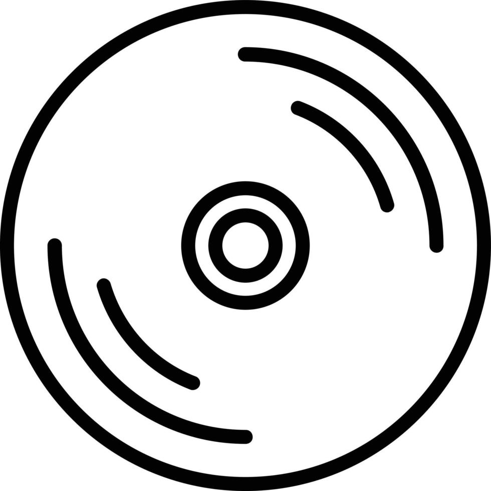 Compact Disk Vector Line Icon