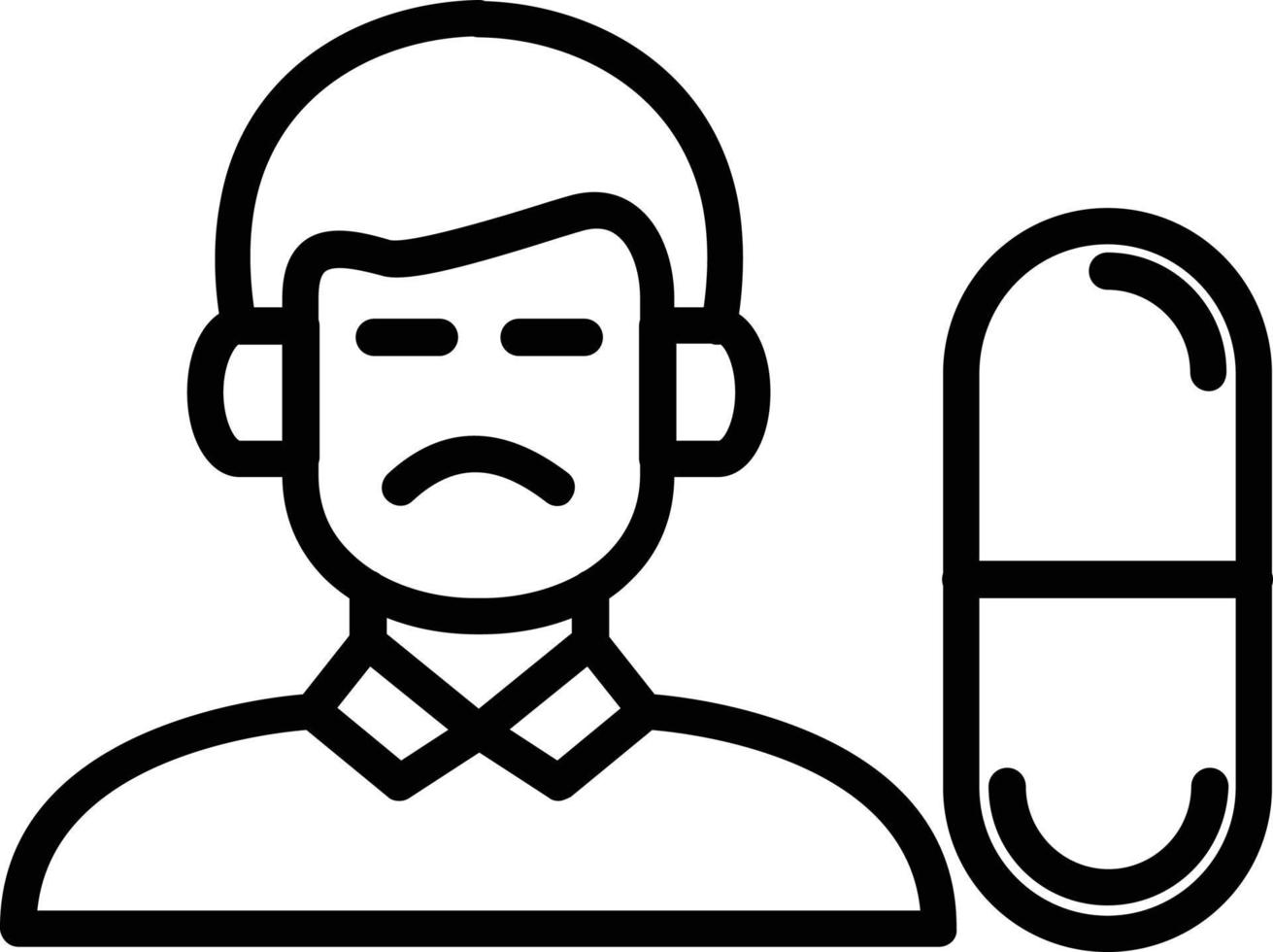 Drug Addict Vector Line Icon