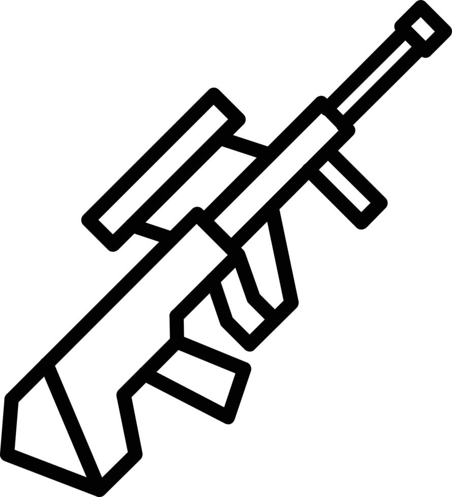 icono de línea de vector de pistola