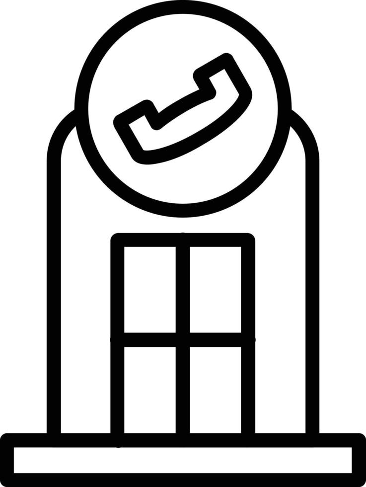 icono de línea de vector de cabina telefónica