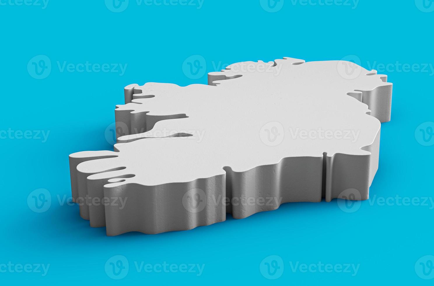 Ireland 3D Topographic map Geography Cartography and topology Sea Blue surface 3D illustration photo