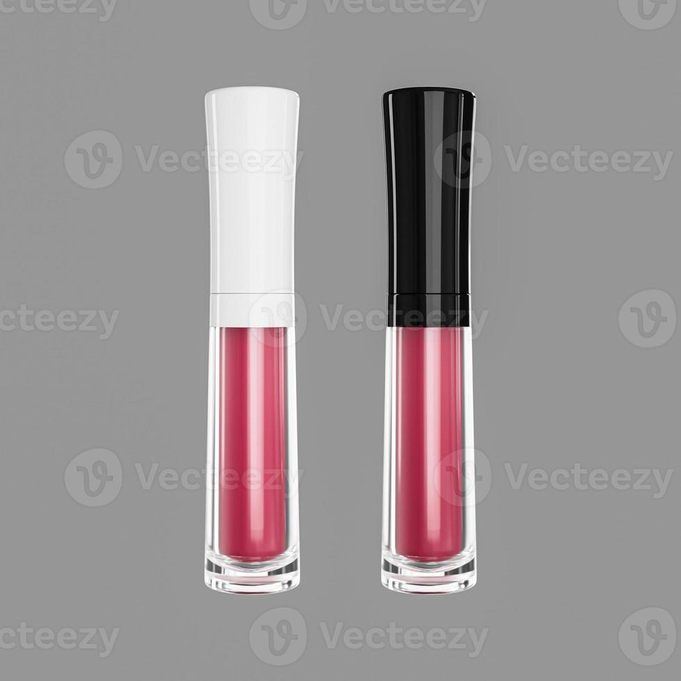 Lip gloss bottle mockup template isolated on white background, 3d illustration photo