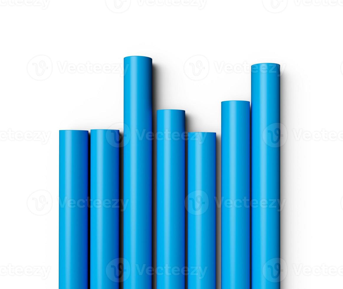 Blue pvc pipe connection PVC pipes for drinking water 3d illustration photo