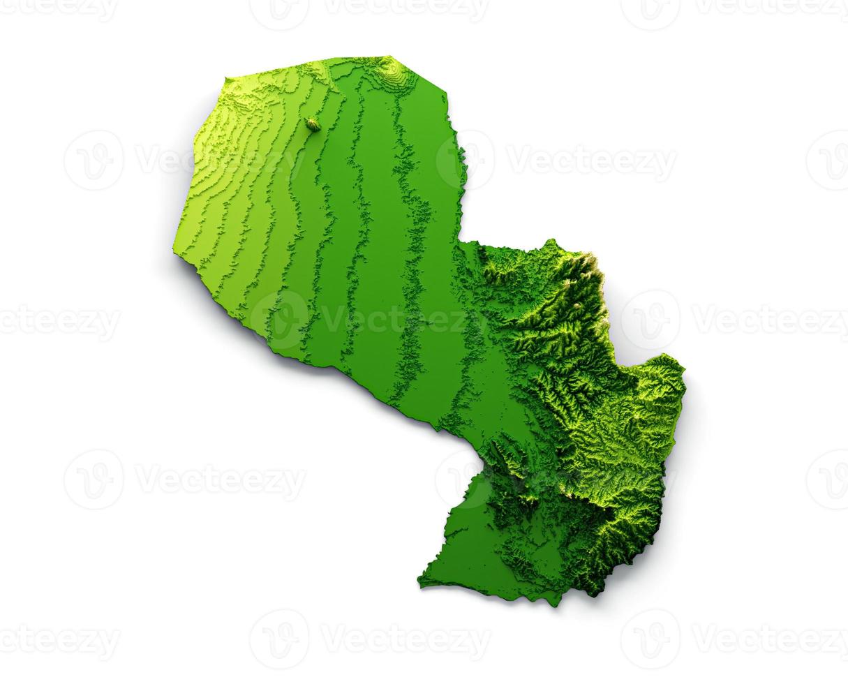 Sierra Leone Map Shaded relief Color Height map on white Background 3d illustration photo
