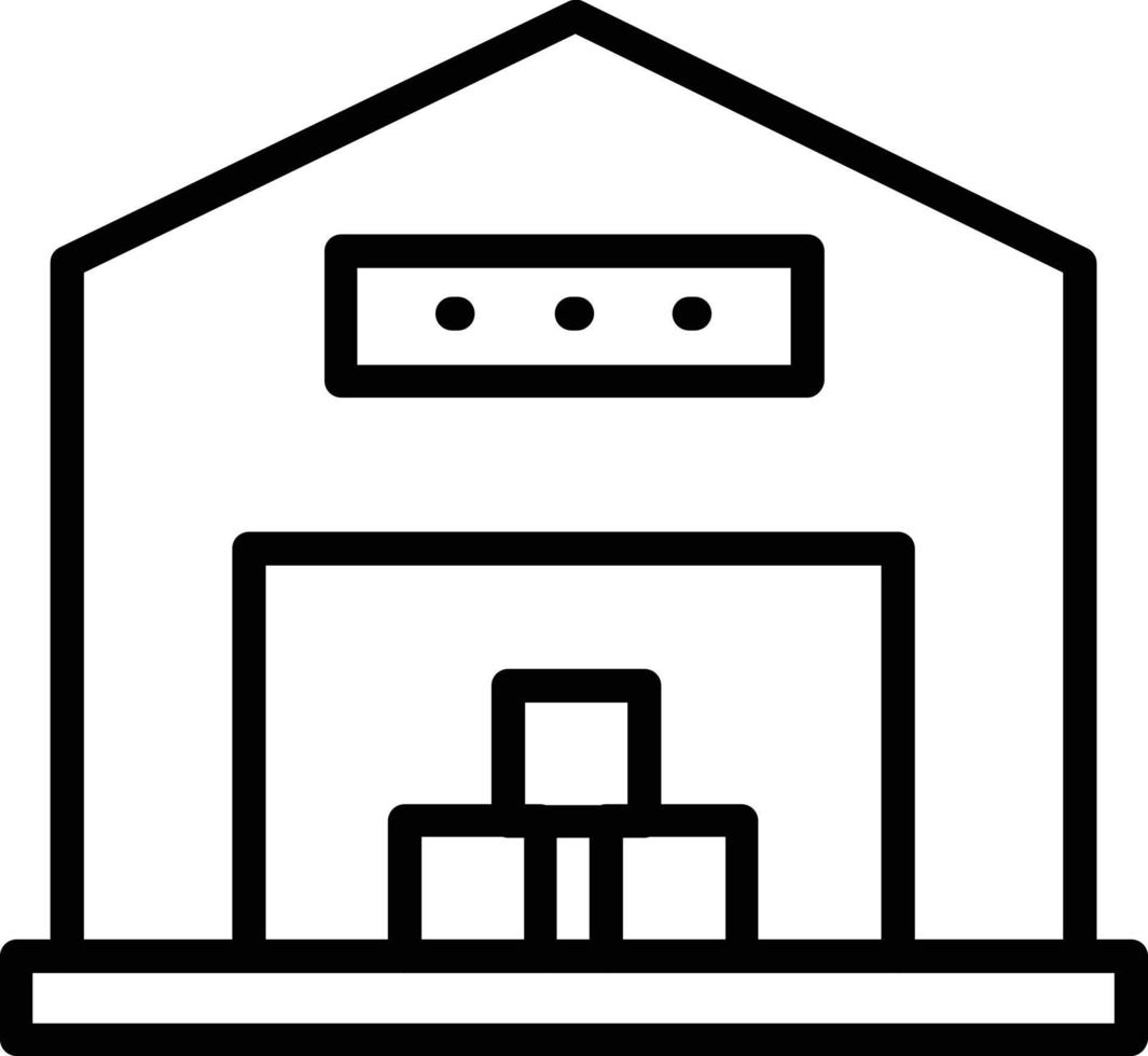 Warehouse  Vector Line Icon