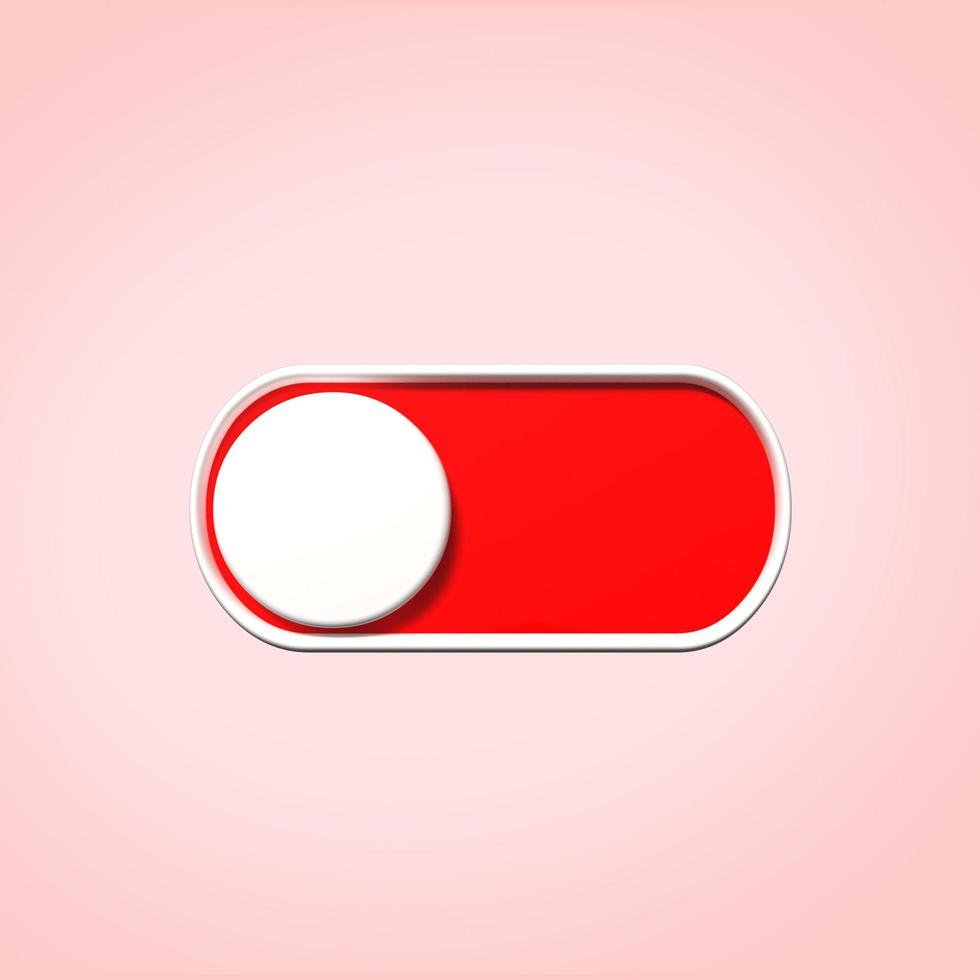 3D render on off button symbol transparent photo