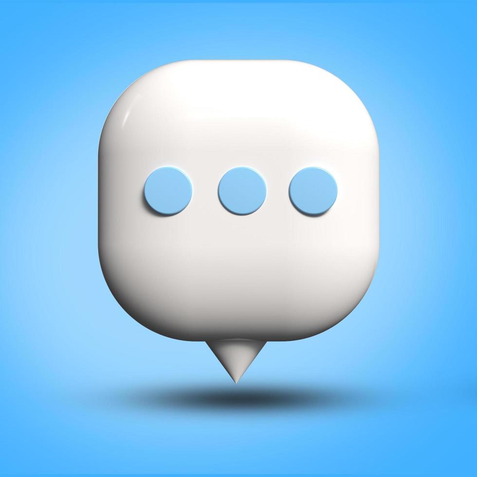 3D render chat bubble icon transparent social media photo