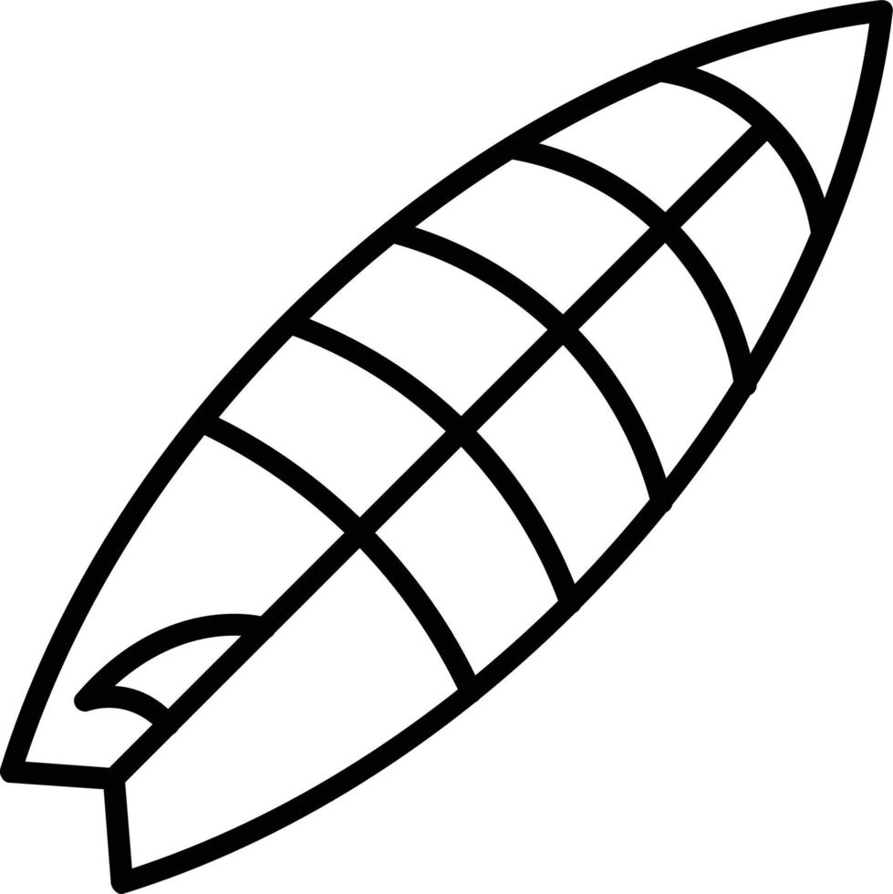 Surf Board Vector Line Icon