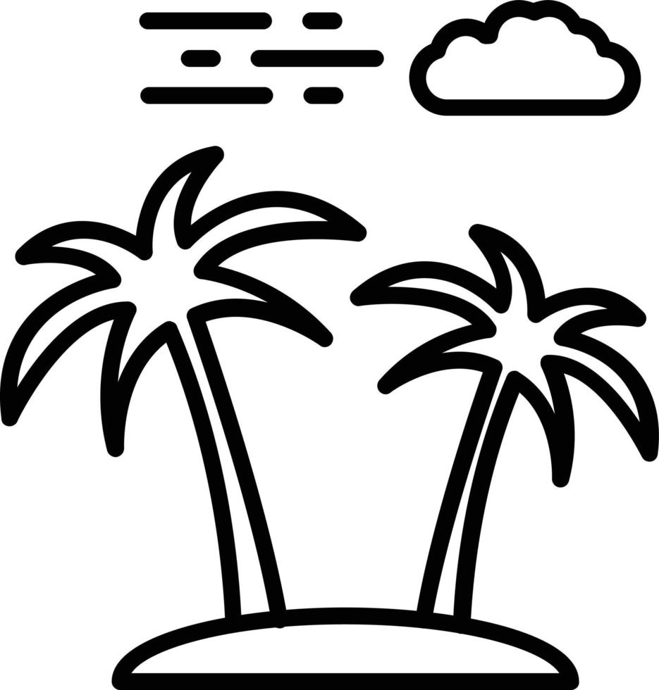 icono de línea de vector de isla