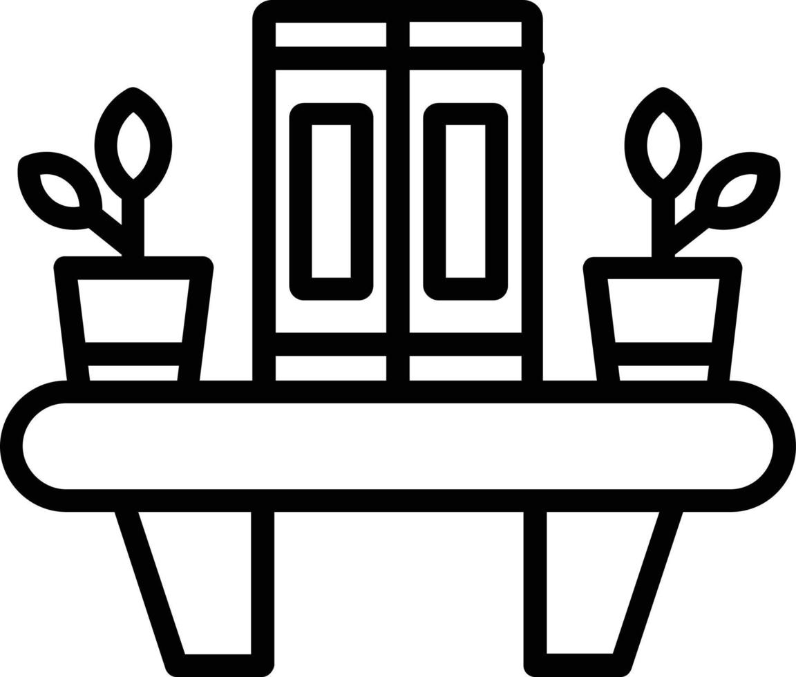 Bookshelf Vector Line Icon