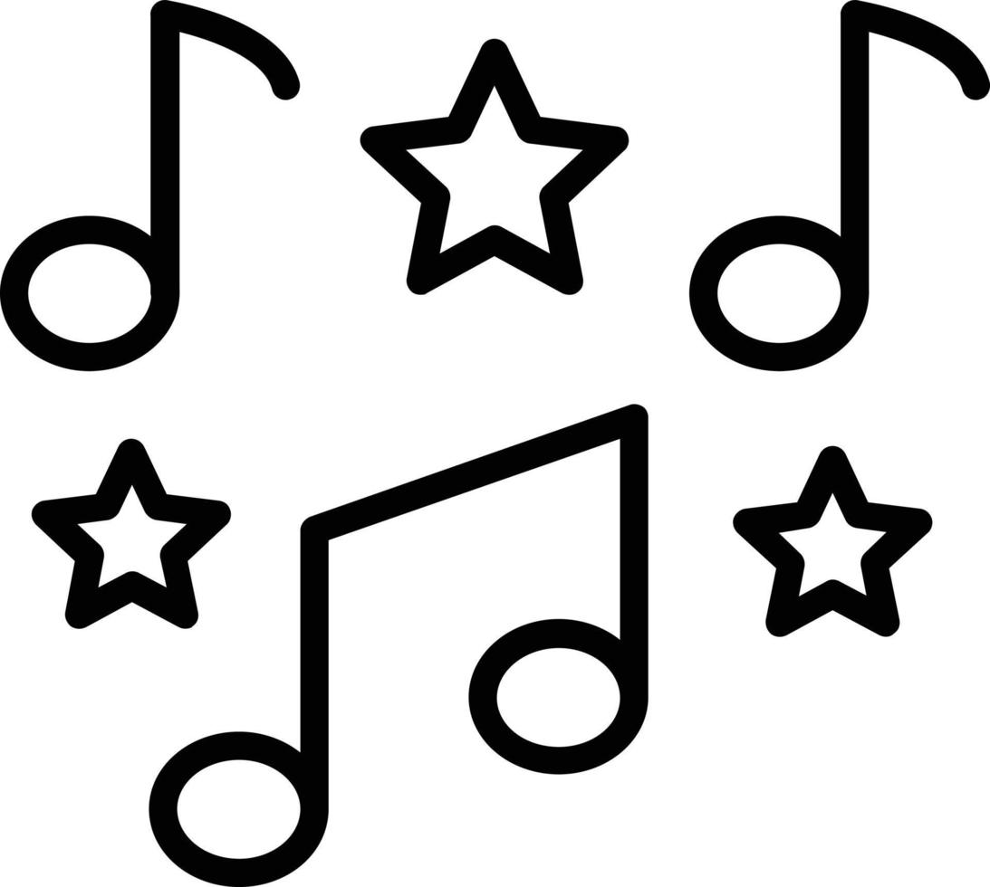 icono de línea de vector de notas musicales