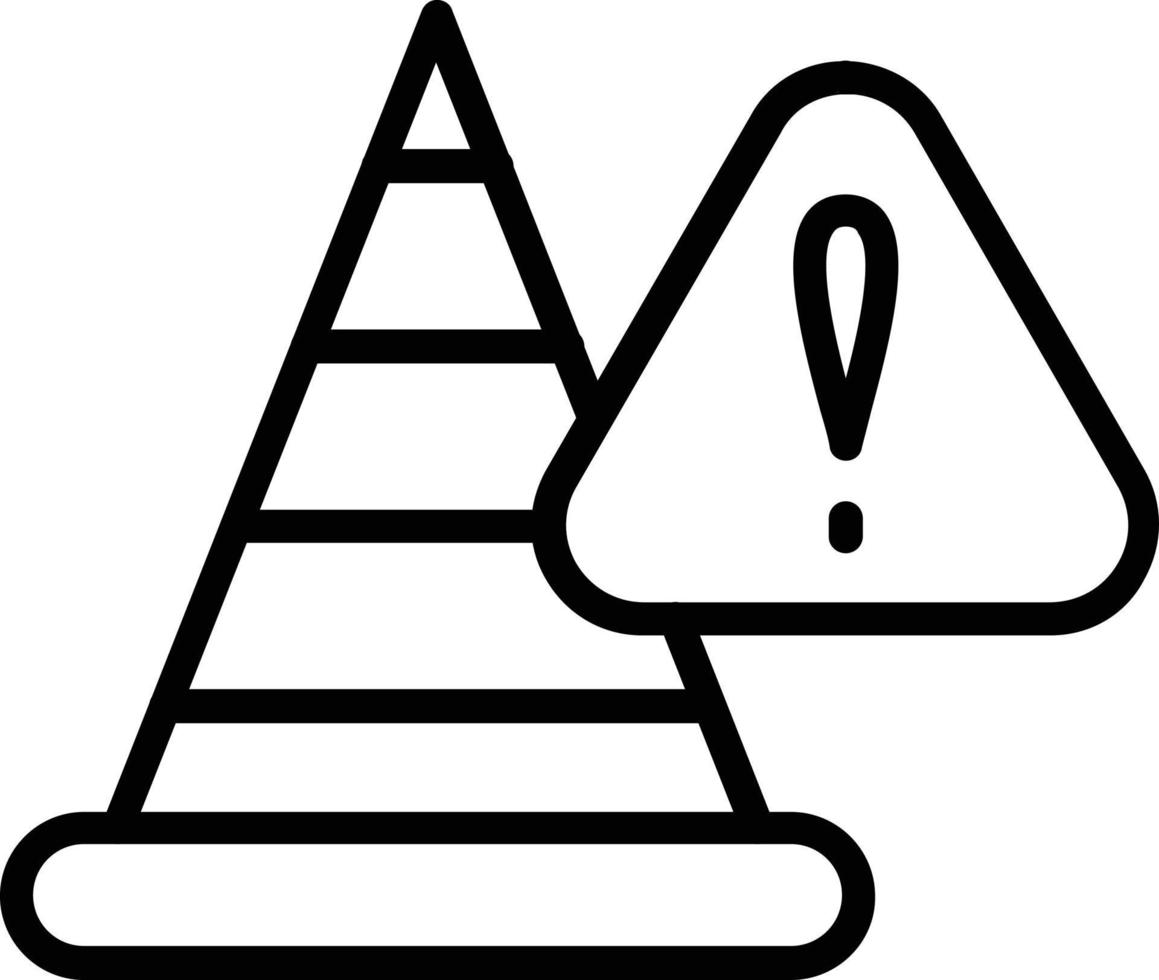 Traffic Cone Vector Line Icon