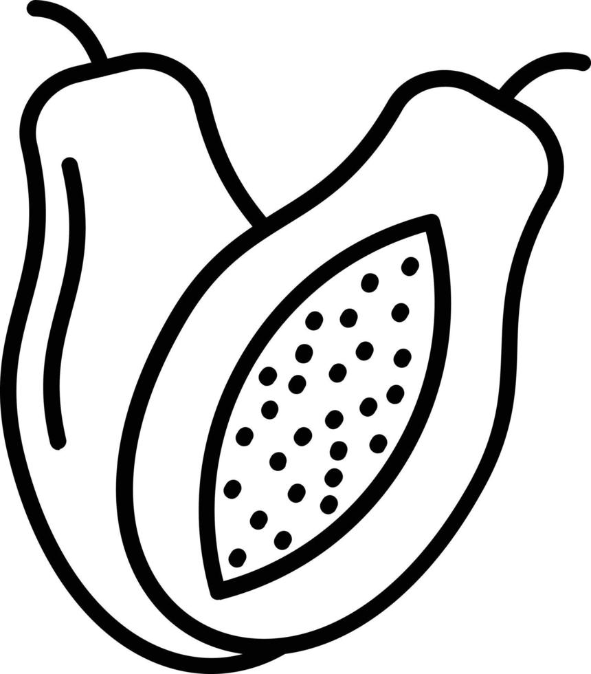 Papaya Vector Line Icon