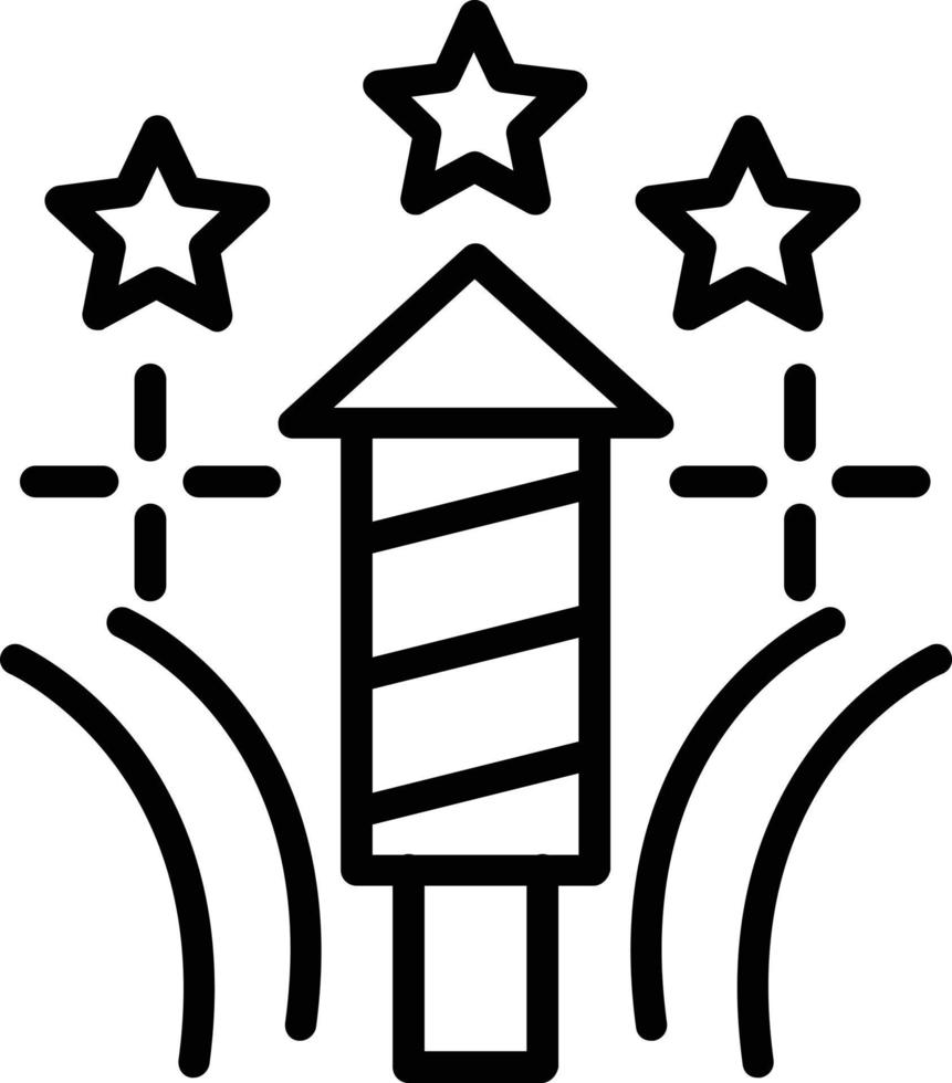 Fireworks Vector Line Icon