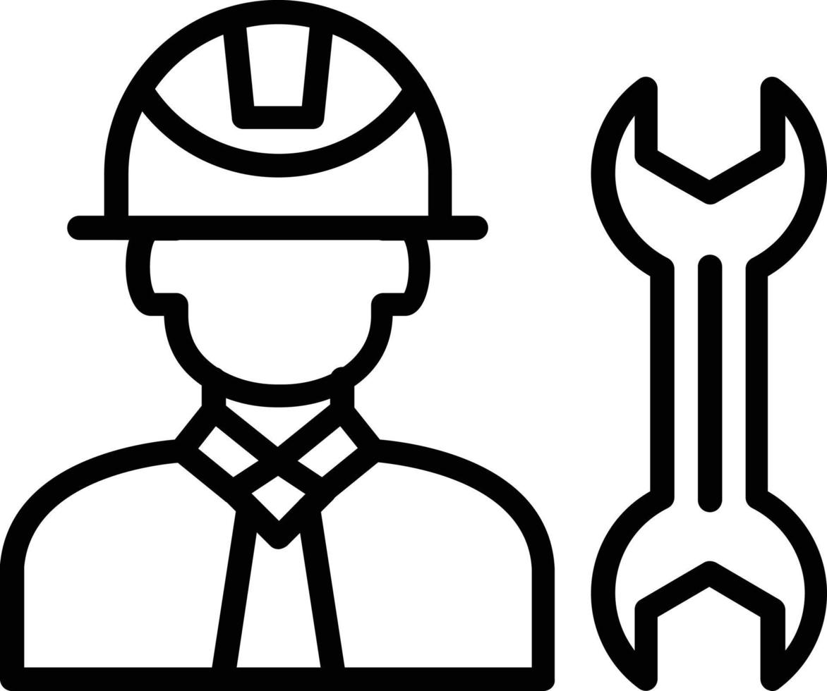 Engineer Vector Line Icon