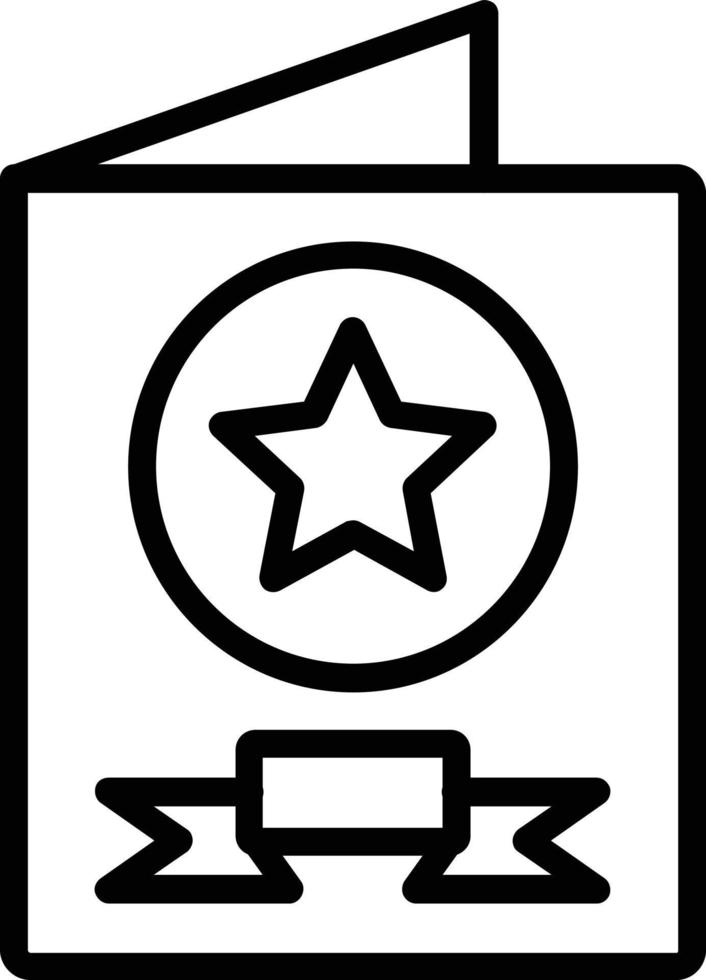 icono de línea de vector de tarjeta de felicitación