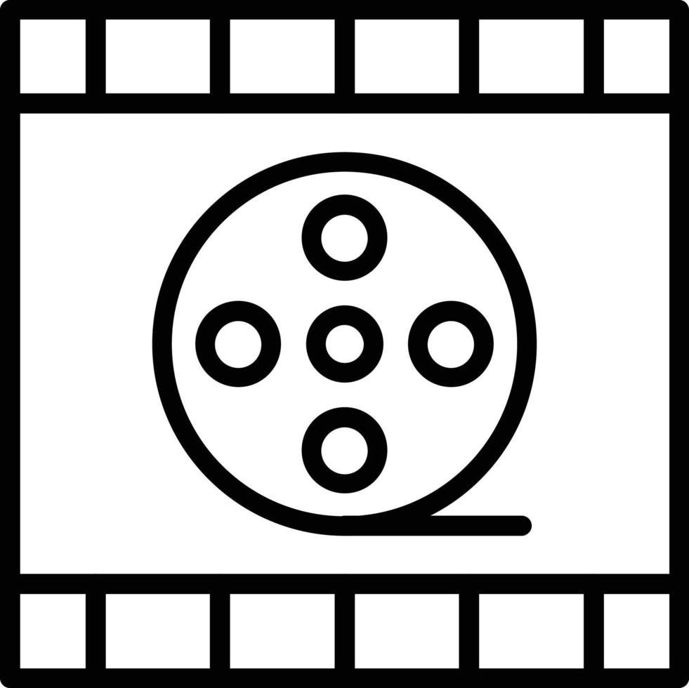 icono de línea de vector de carrete de película