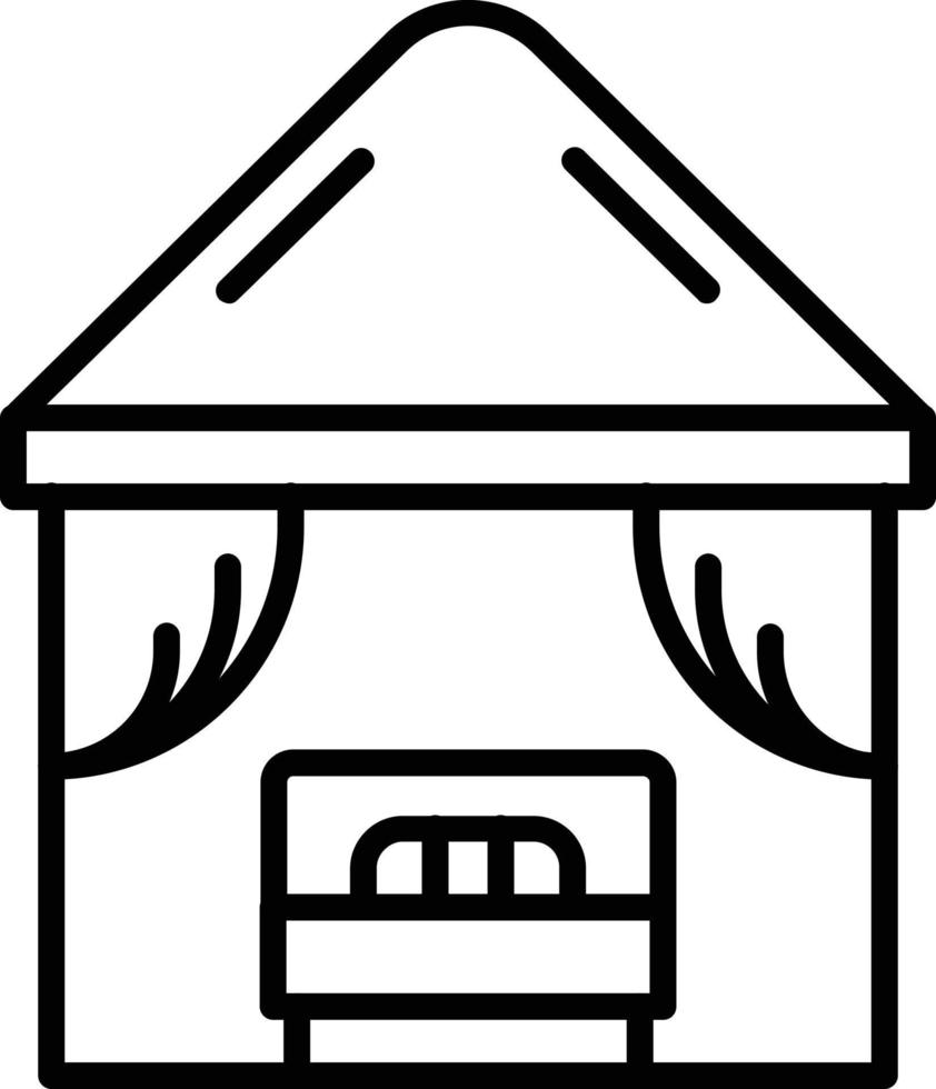 Beach Cabana Vector Line Icon