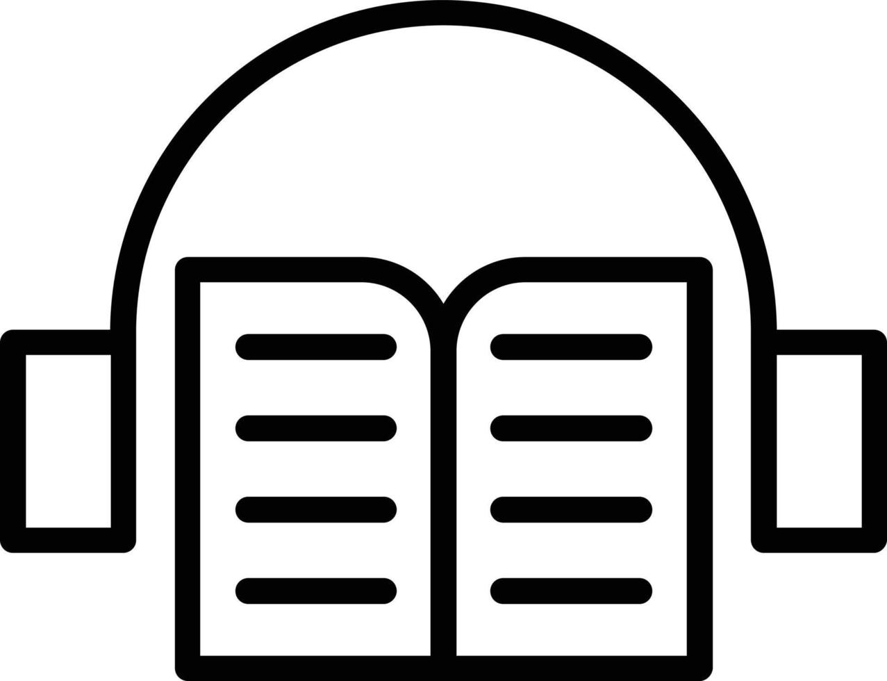 icono de línea de vector de libro de audio