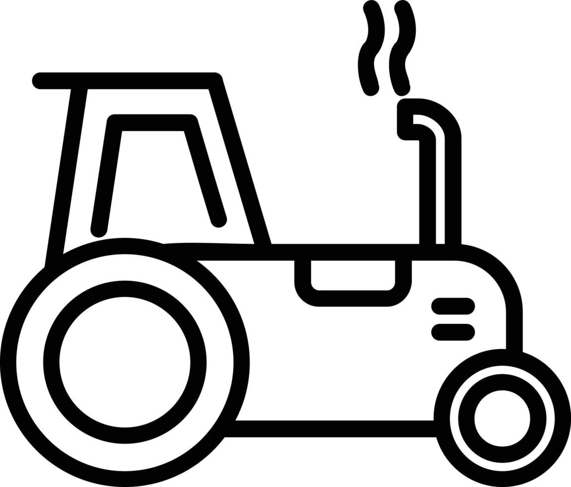 icono de línea de vector de tractor