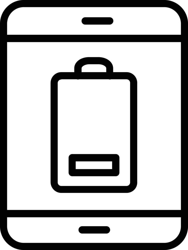 Battery Low Vector Line Icon