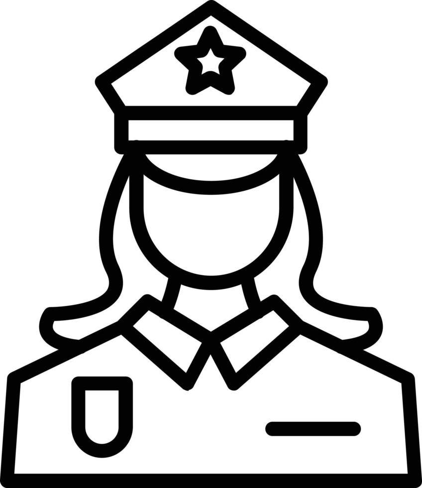 Police Woman Vector Line Icon