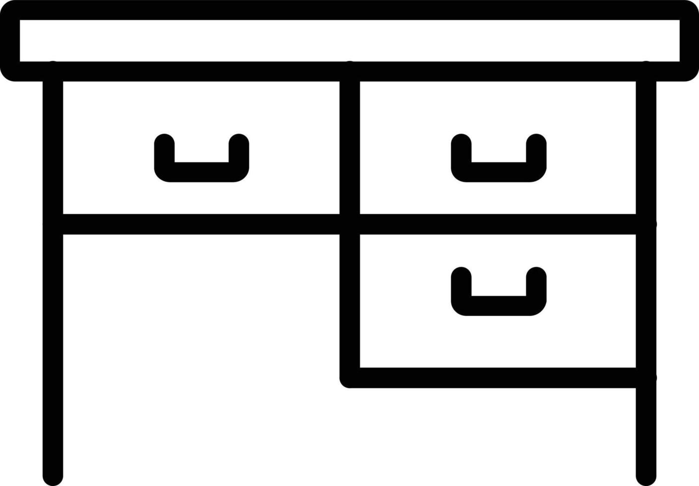 Desk Vector Line Icon