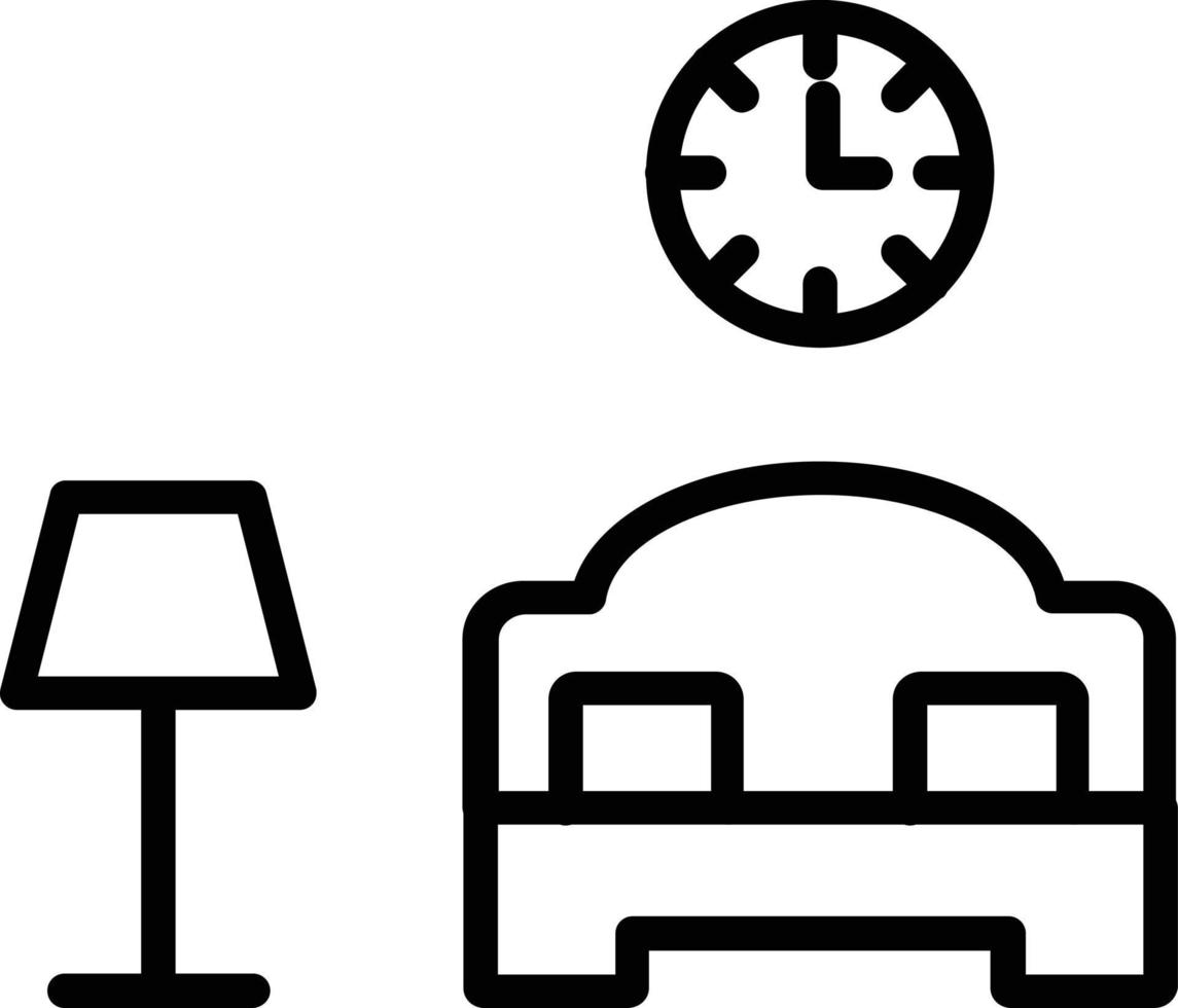 icono de línea de vector de cama